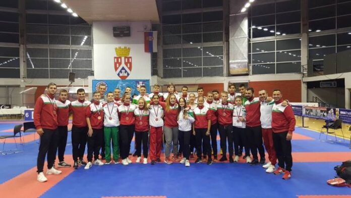 Теодор Настев от КК "Дарис" със злото от Международния турнир по олимпийско карате "Белград Трофи"