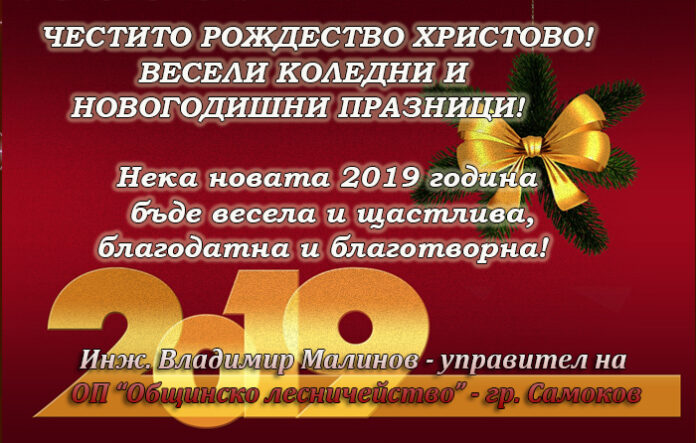 ОП "Общинско лесничейство" - Самоков: Весела Коледа и честита Нова година!