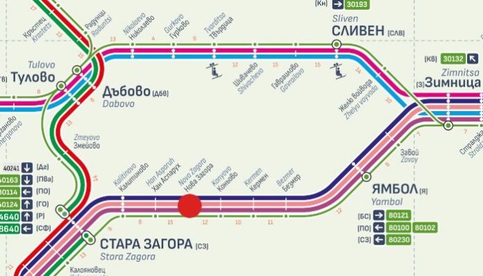 Затруднено е движението на влаковете в участъка между гарите Коньово и Стара Загора