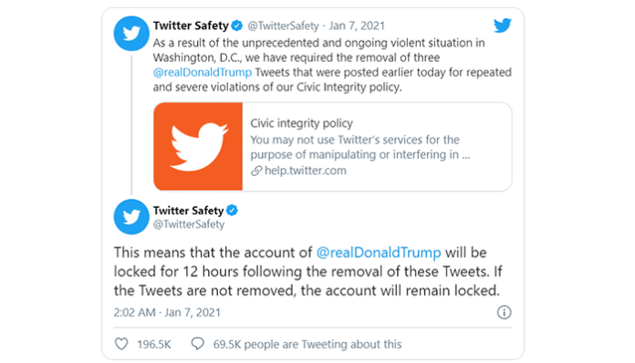 Тwitter заключи акаунта на американския президент