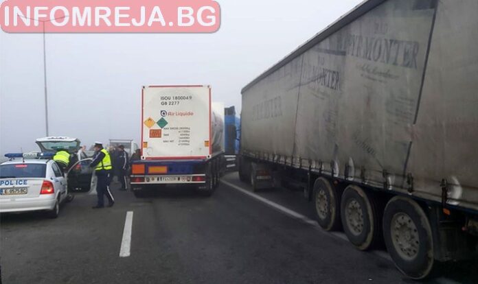 Голяма верижна катастрофа на АМ "Струма" край Сандански
