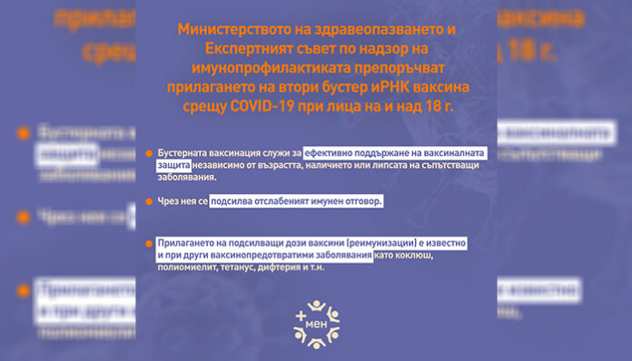 204 втори бустерни иРНК ваксини срещу COVID-19 са поставени към 17 ч. днес
