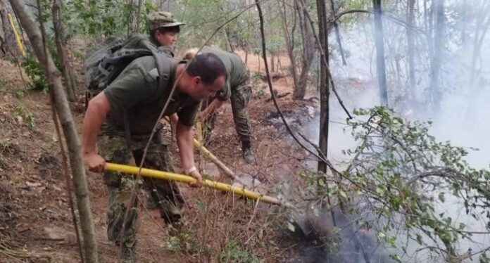 Сухопътни войски оказват помощ в борбата с пожара в село Михилци