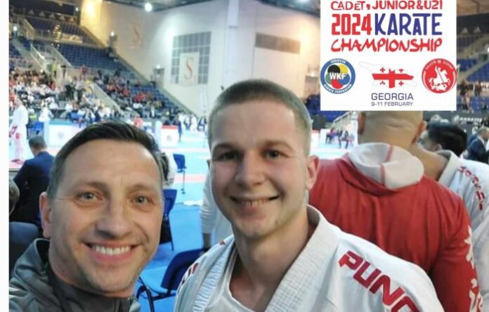 Александър Стефанов от СК „Дарис“- Кюстендил, с участие в Европейското първенство по карате