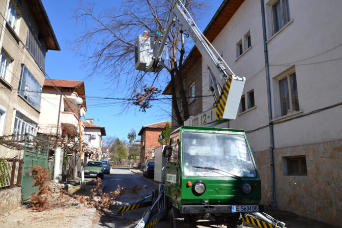 Аварийни екипи отстраняват щетите от силните ветрове в Благоевград