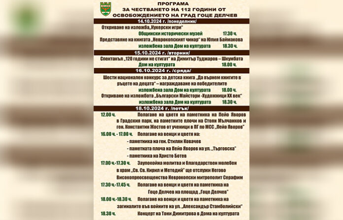 Богата празнична програма по повод 112 години свободен Неврокоп
