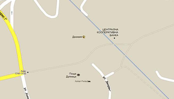 Джамията в Дупница отбелязана с полумесец в Google Maps