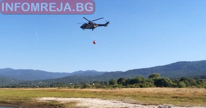 Хеликоптер Ми -17 помага в гасенето на горски пожар в Родопите