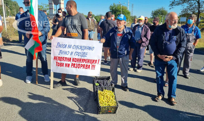 Лозари блокираха пътя до винзавода в Поморие