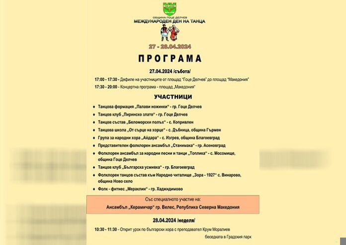 Международният ден на танца за 15-и път в Гоце Делчев