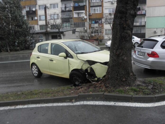 Опел се заби в дърво