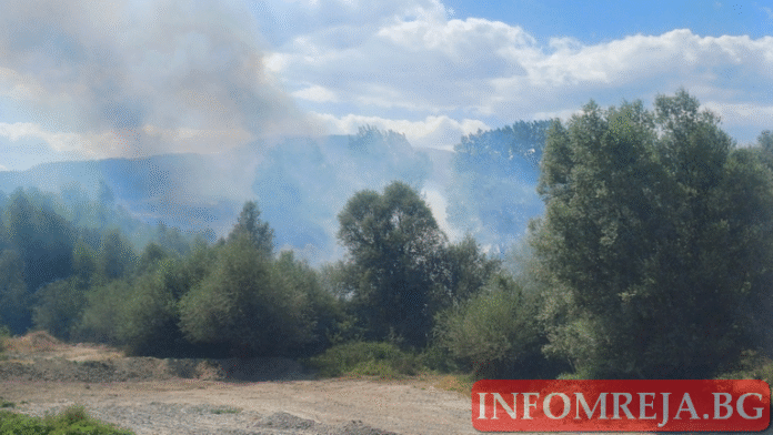 Пожар гори в благоевградското село Лисия