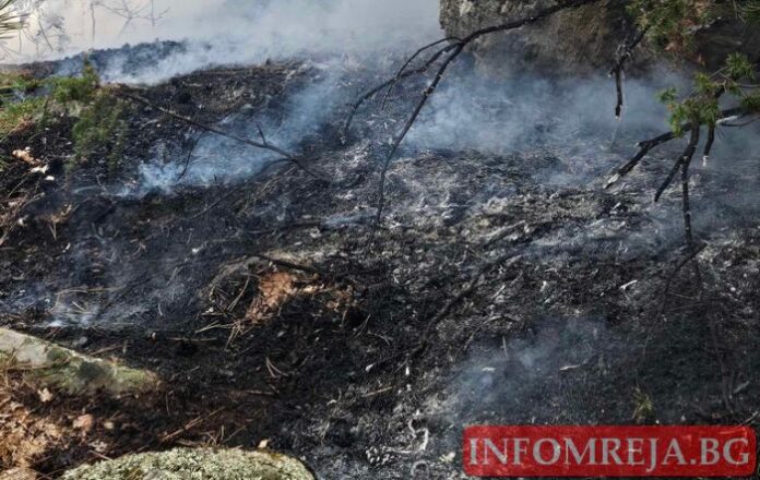 Пожарникари дежурят на пожара край Църварица