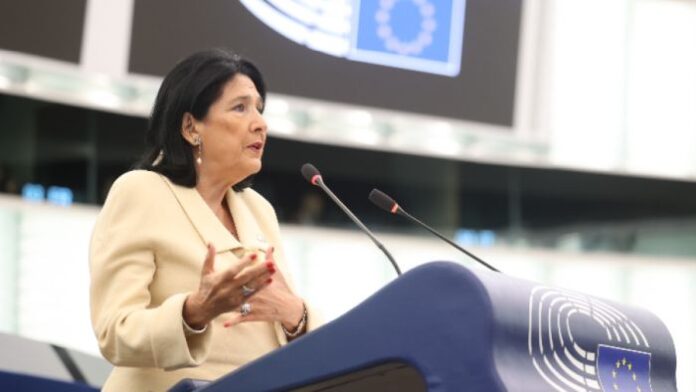 Президентката на Грузия поиска в Европарламента подкрепа за европейското бъдеще на страната си