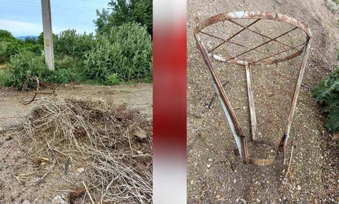 Щъркелова платформа падна по време на днешната буря в Хаджидимово