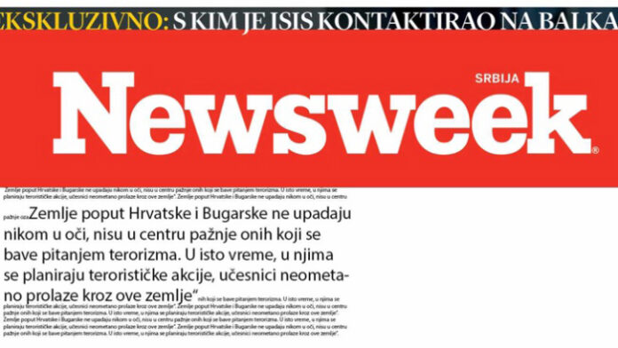 Сръбският Newsweek: В България и Хърватия планират терористични нападения