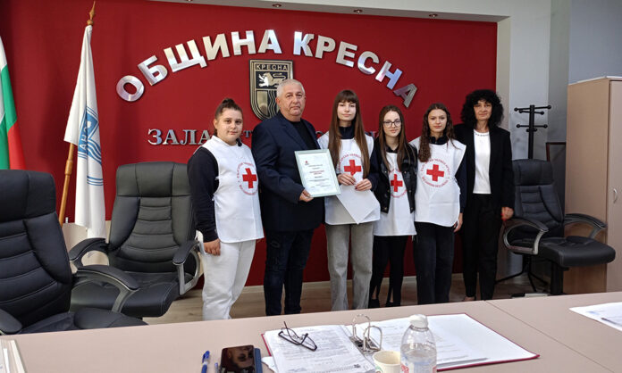 Община Кресна получи благодарствен диплом от БЧК