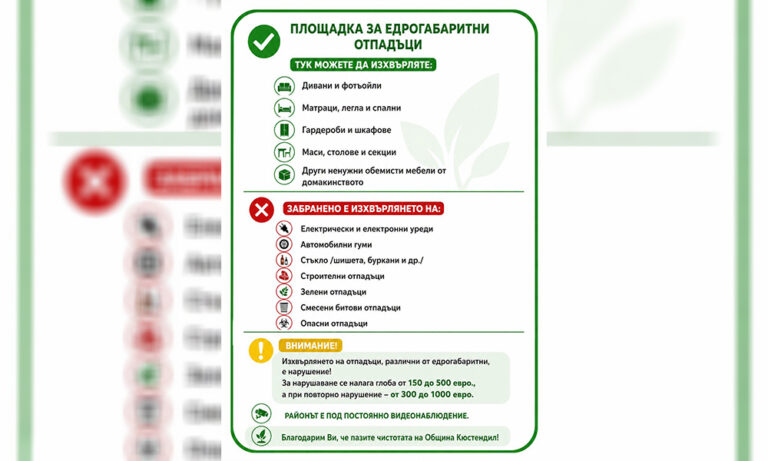 Кюстендил определи нови места за изхвърляне на едрогабаритни отпадъци