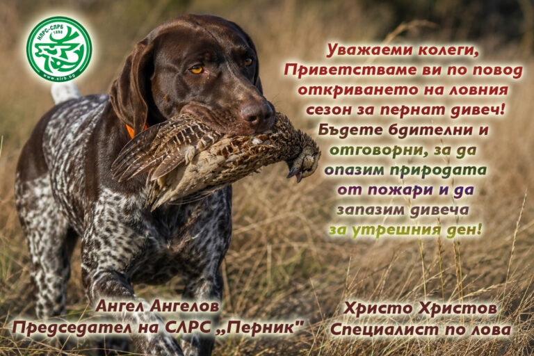 Председателят на СЛРС-Перник, Ангел Ангелов: Честито откриване на новия ловен сезон!