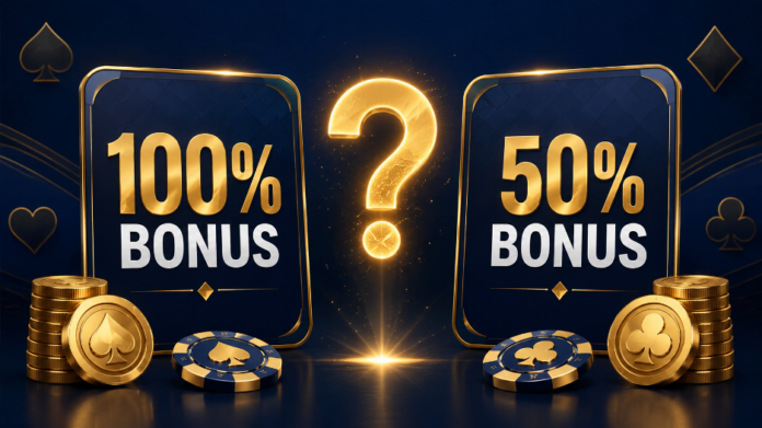 Кога 100% бонус е по-лош от 50%?