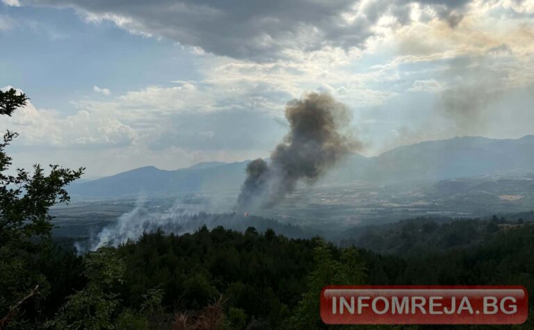 Голям пожар избухна в гората между Скребатно и Балдево, обхвана 90 дка